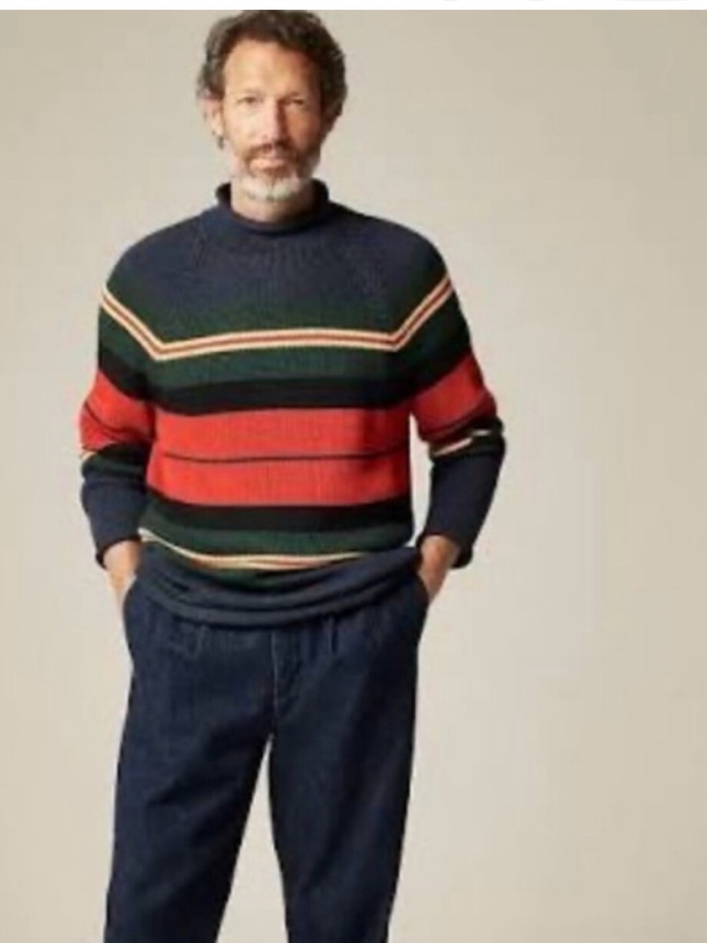 J Crew 1988 Rollneck Sweater - Rugby Stripe Men’s Small